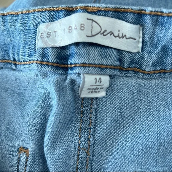 Cato Denim Blue Button Down Skirt Modest Midi - 14 - Picture 5 of 7